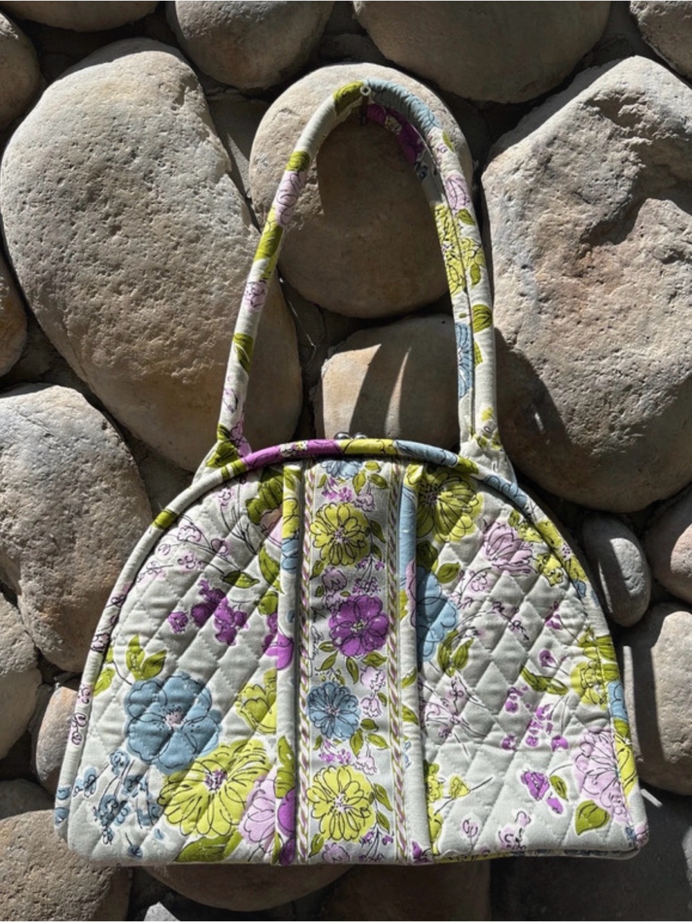 VERA BRADLEY Eloise Bag Retired Watercolor Floral w/ Quilted Cotton & Kiss Lock